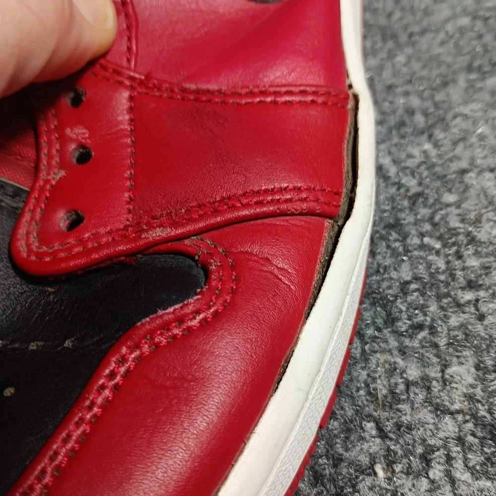 Nike Air Jordan 1 Mid Bred Men 8.5 Reverse Thrashed No Insoles No Laces Read